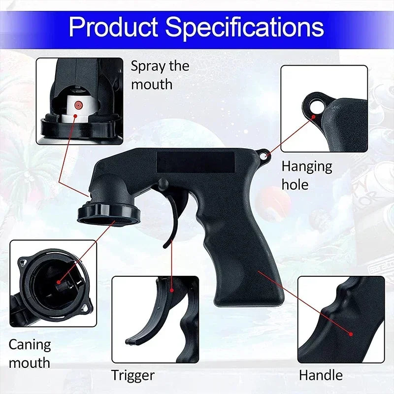 Portable Plastic Spray Gun Handle Universal Polishing Paint Spray Guns Adaptor Reusable Spraying Hand Spray Gun Car Paint Tools